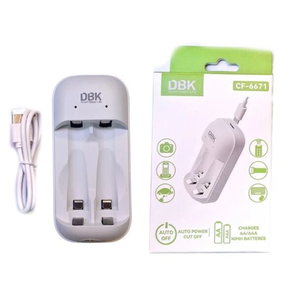 شارژر باتری قلمی و نیم قلمی دوتایی CF-6671 برند DBK